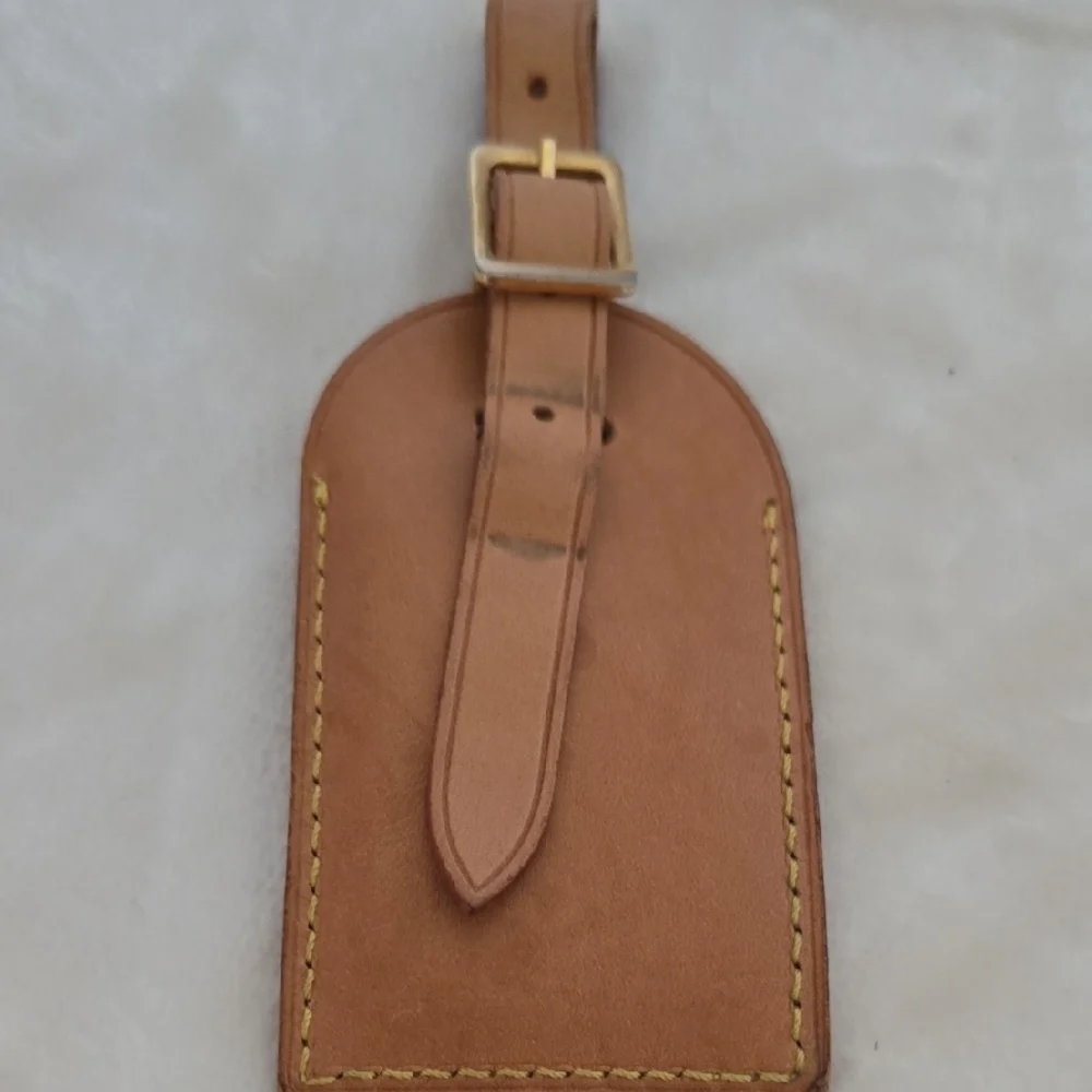 Louis Vuitton Brown Leather Luggage Tag